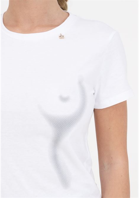 White jersey T-shirt with body morph print ELISABETTA FRANCHI | MA00741E2177